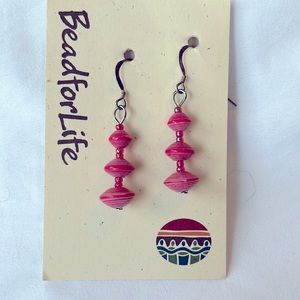 Bead for Life Ugandan paper bead earrings.